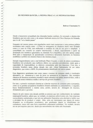 Os Mesmos Bancos, A Mesma Praça E As Mesmas Bandas