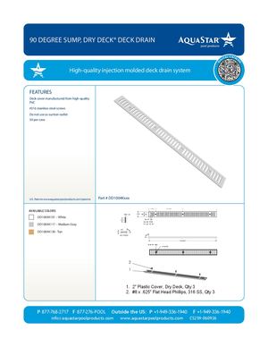 DD1004Kxxx_2'' PVC Cover With Screws, Dry Deck® Drain System (CS259)