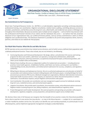 Dctc Web Disclorue Statement