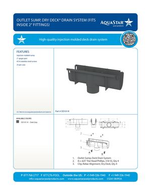 DD1011K_Outlet Sump, Dry Deck® Drain System (Fits Inside 2'' Fittings) (C261)