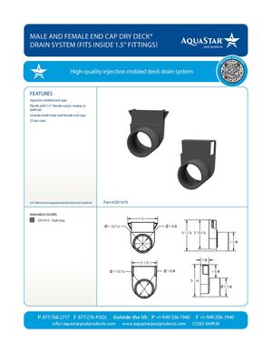 DD1019_Male And Female End Cap Dry Deck® Drain System (Fits Inside 1 5'' Fittings) (CS262)