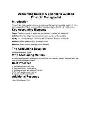 Accounting for Beginners: A Simple Guide to Understanding Business Finances