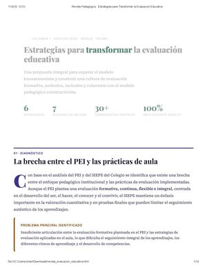 Revista Pedagógica - Estrategias Para Transformar La Evaluación Educativa