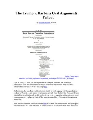 The Trump v Barbara Oral Arguments Fallout