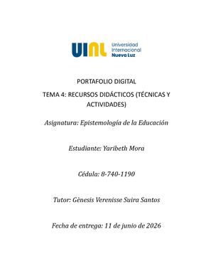 Portafolio Didáctico Yaribeth Mora