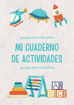 Portada De Revista Cuaderno De Actividades Infantil Azul