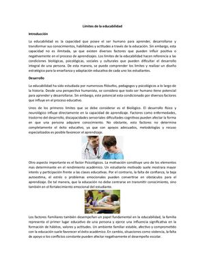 Límites De La Educabilidad