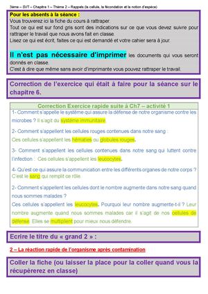 3 Ch7 A2 Cours (Réaction Inflammatoire)