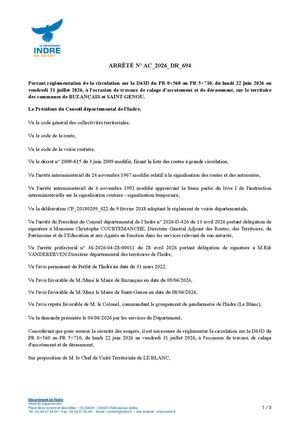 Ac 2026 Dr 694 jusqu'au 31/07/2026