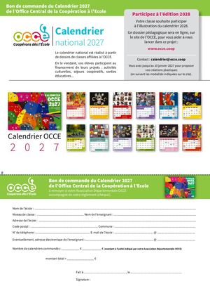 Bon de commande du Calendrier OCCE 2026