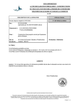 Arrêté 26 248 40 Avenue Du Docteur Calmette