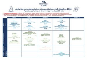 PLANNING ACTIVITES COMPLEMENTAIRES DAX