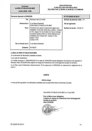 DP 26 Q 0131 - Arrêté
