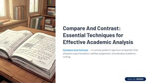 Compare And Contrast Essential Techniques For Effective Academic Analysis