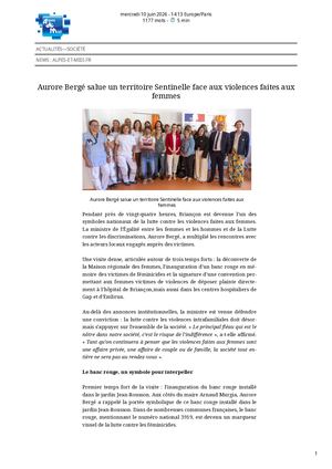Alpes Et Midi Fr Aurore Bergé Salue Un Territoire Sentinelle Face Aux Violences Faites Aux Femmes 10062026