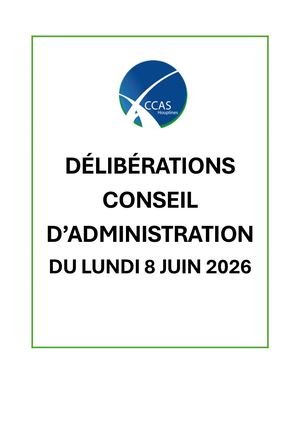 CONSEIL D ADMINISTRATION DU CCAS du 8 juin 2026-Délibérations