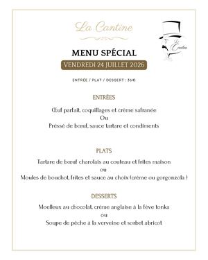 DINER OUVERTURE EXCEPTIONNELLE 2407