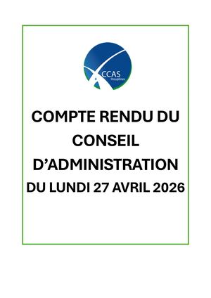Conseil D Administration Du 27 Avril 2026- COMPTE RENDU