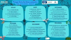 Calendrier 2026 2ème Semestre