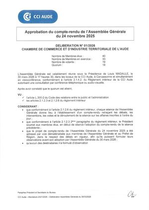 Délibérations 2026