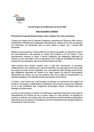 Voeu Soutien Ademe
