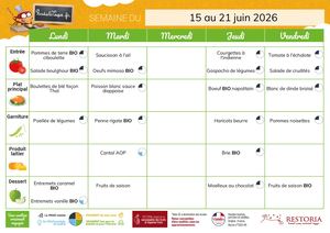 Menu restaurant scolaire Saint-Georges de Montaigu