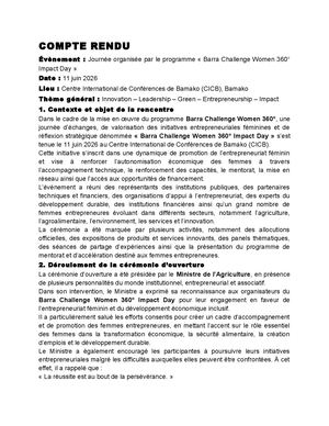 Compte Rendu Journée Barra Challenge Women