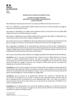 arrêté préfectoral de mise en demeure d'évacuation