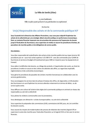 Annonce Responsable des achats et de La Commande Publique