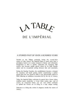 Carte LA TABLE UK