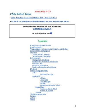 Infos Doc n°33 2025-2026
