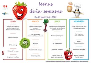Menus Du 15 Au 19 Juin 2026
