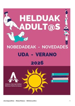 Novedades público adulto - Verano - 2026 - Uda - Helduentzako nobedadeak