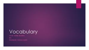 Vocabulario