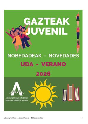 Novedades juveniles - Verano - 2026 - Uda - Gazteak