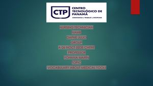 Vocabulary About Medical Tools.