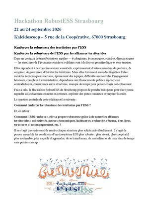 Dossier Présentation Hackathon Robust Ess Strasbourg 22 Au 24 Septembre 2026 Maj