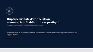Rupture Brutale : un cas pratique