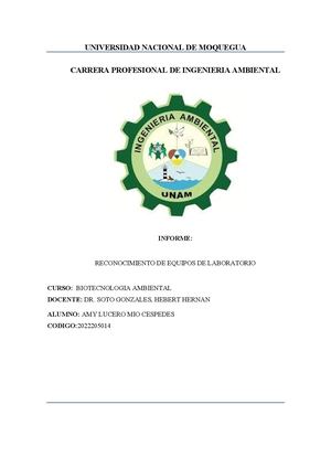 Informe De Reconociemto De Instrumentos De Laboratorio