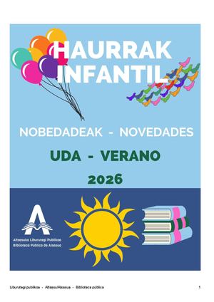 Novedades infantiles - Verano - 2026 - Uda - Haurrentzako nobedadeak
