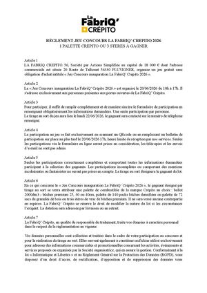 Règlement Jeu Concours Inauguration 2026