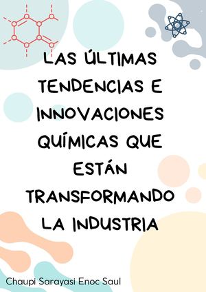 Hoja De Portada De Proyecto De Química Ilustrada Multicolor