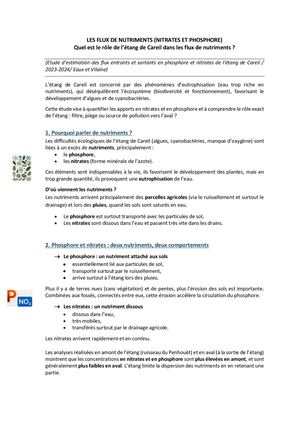 FICHE 2 - NITRATES ET PHOSPHORE