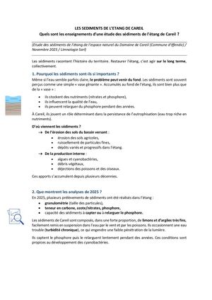 FICHE 3 - LES SÉDIMENTS