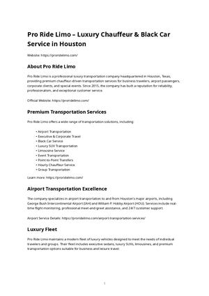 Pro Ride Limo Over
