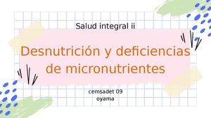 Desnutrición Y Deficiencias De Micronutrientes 1 2