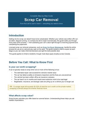 Scrap Car Removal Guide
