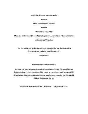 Primer Avance Innovación Educativa