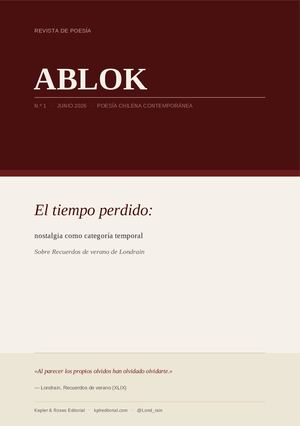 ABLOK — Revista de Poesía N.º 1: El tiempo perdido