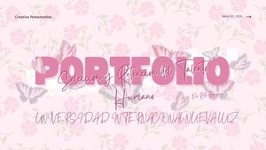 Pink White Sweet Floral Creative Portfolio Presentation